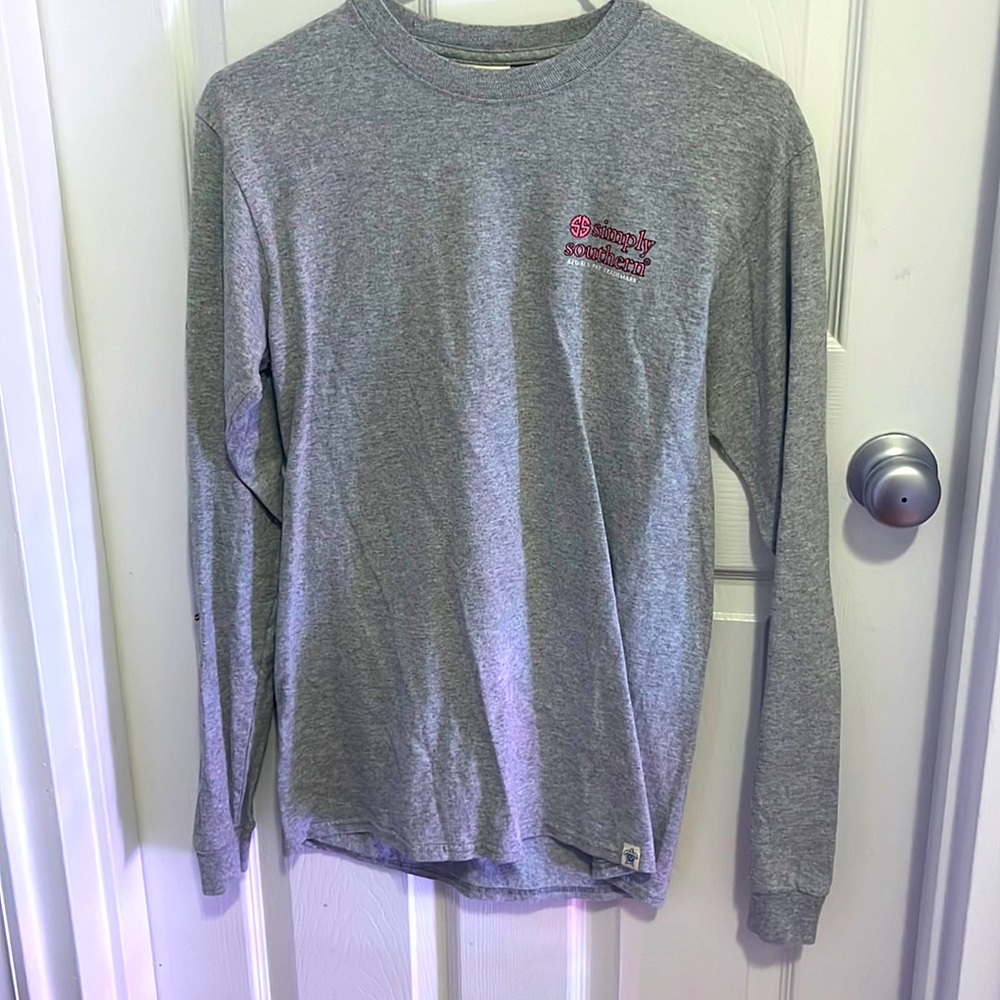 Simply Southern gray long sleeve shirt black and tan dachshund, true love cute